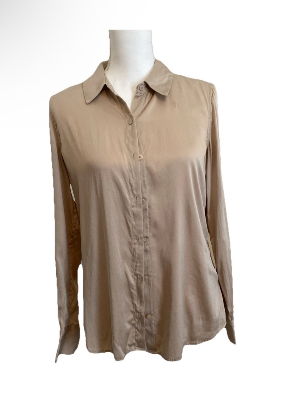 ANTONIO MELANI Beige Long Sleeve Button-Up Shirt